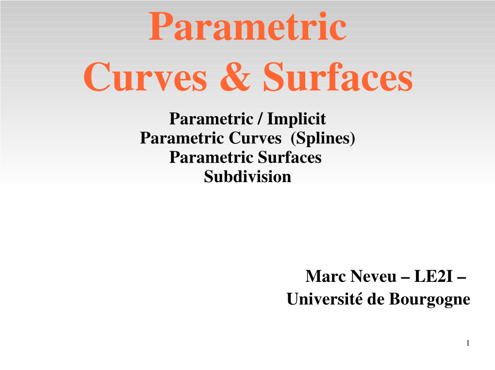 Parametric Curves & Surfaces