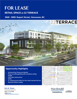 FOR LEASE RETAIL SPACE at 22 TERRACE