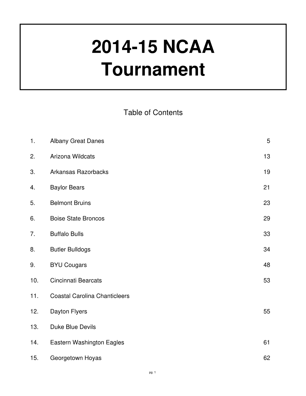 2014-15 NCAA Tournament