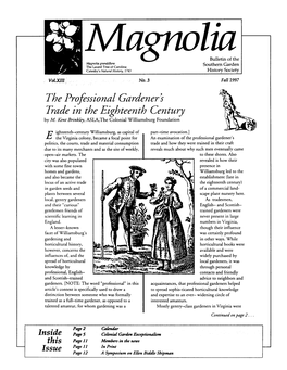 The Professional Gardener's Trade in the Eighteenth Century by M