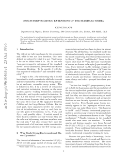 Non-Supersymmetric Extensions of the Standard Model
