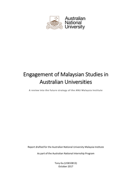 Engagement of Malaysian Studies in Australian Universities