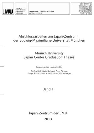 Abschlussarbeiten Am Japan-Zentrum Der Ludwig-Maximilians-Universität München