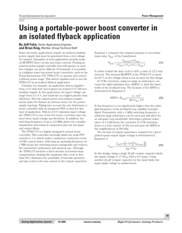 Using a Portable-Power Boost Converter in an Isolated Flyback Application