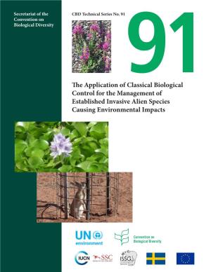 The Application of Classical Biological Control for the Management Of