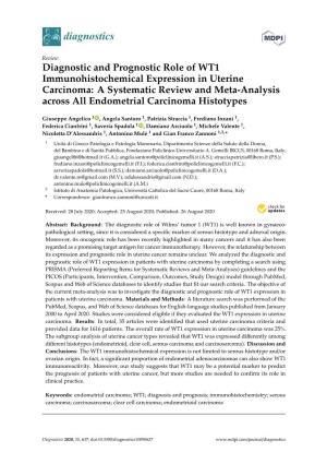 Diagnostic and Prognostic Role of WT1 Immunohistochemical