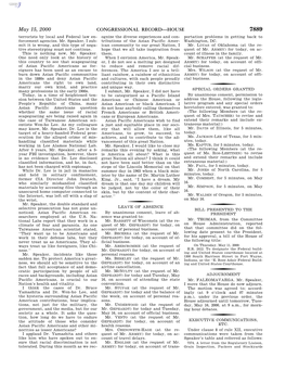 CONGRESSIONAL RECORD—HOUSE May 15, 2000