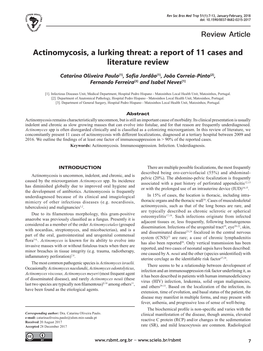 Actinomycosis, a Lurking Threat: a Report of 11 Cases and Literature Review