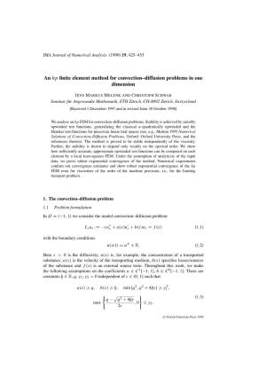 An Hp Finite Element Method for Convection–Diffusion Problems In