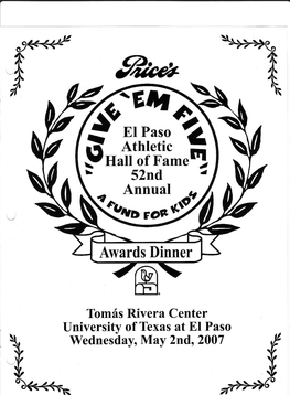 2007 Dinner Program