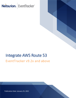 Integrate AWS Route 53 Eventtracker V9.2X and Above
