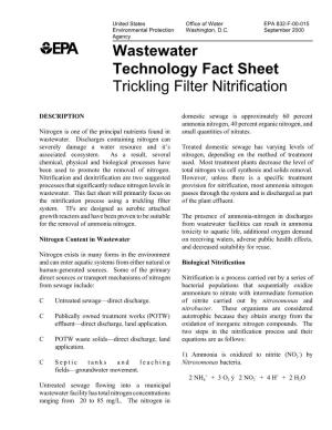 Wastewater Technology Fact Sheet: Trickling Filter Nitrification