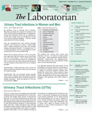 Urinary Tract Infections (Utis) Tests Now Available in the Clinical Summaries of Recent Topical PAID Continued