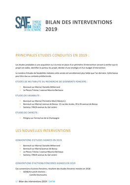 Bilan Des Interventions 2019