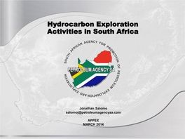 Hydrocarbon Exploration Activities in South Africa