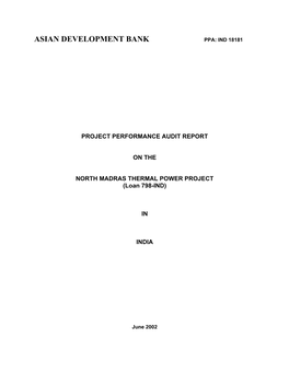 NORTH MADRAS THERMAL POWER PROJECT (Loan 798-IND)