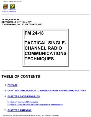 FM 24-18. Tactical Single-Channel Radio Communications