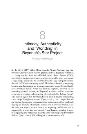 Intimacy, Authenticity and 'Worlding' in Beyoncé's Star Project