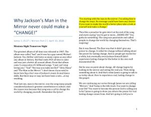 Why Jackson's Man in the Mirror Never Could Make a “CHANGE!”