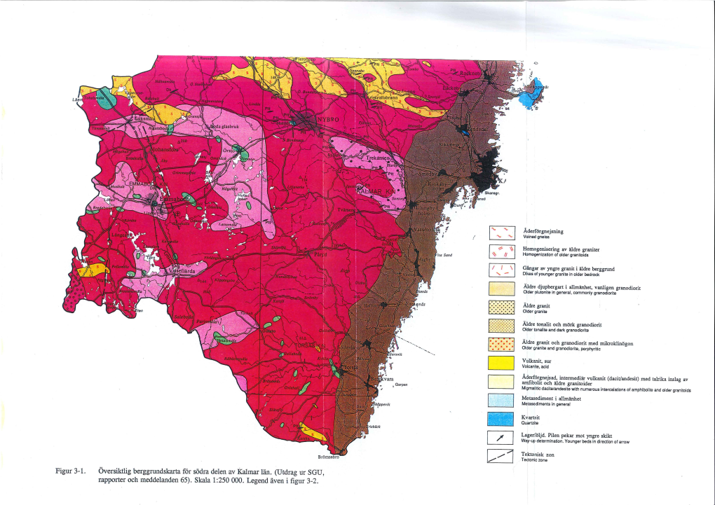 Figur Versiktlig Berggrundskarta F R S Dra Delen Av Kalmar L N