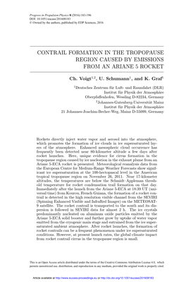 Contrail Formation in the Tropopause Region Caused by Emissions from an Ariane 5 Rocket