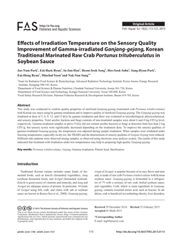 Effects of Irradiation Temperature on the Sensory Quality Improvement Of