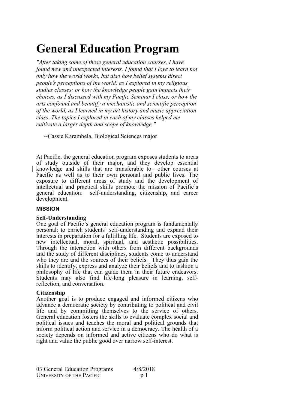 General Education Program