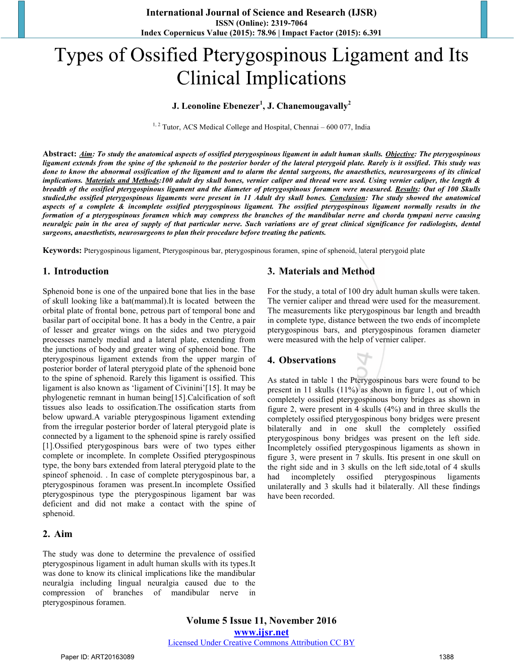 Types of Ossified Pterygospinous Ligament and Its Clinical Implications