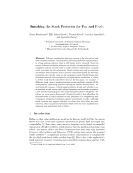 Smashing the Stack Protector for Fun and Profit