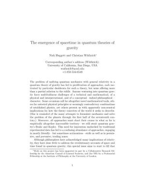 The Emergence of Spacetime in Quantum Theories of Gravity