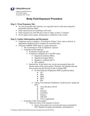 Body Fluid Exposure Procedure