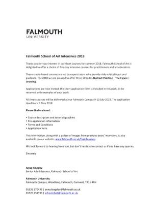 Falmouth School of Art Intensives 2018