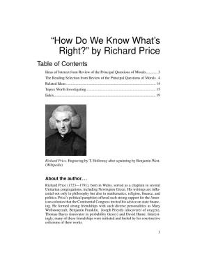 “How Do We Know What's Right?” by Richard Price