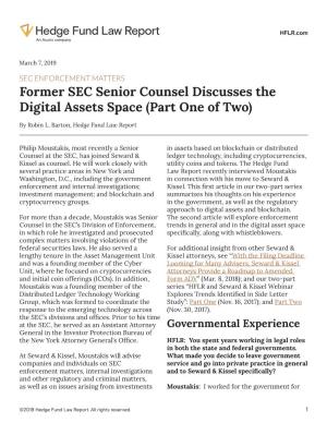 Former SEC Senior Counsel Discusses the Digital Assets Space (Part One of Two)