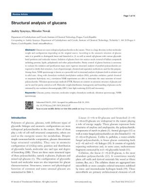 Structural Analysis of Glucans