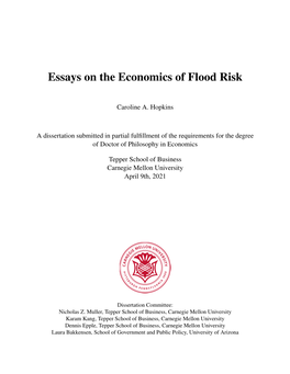 Essays on the Economics of Flood Risk