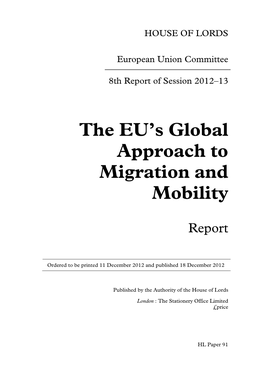 The Eu's Global Approach to Migration and Mobility