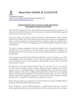 News from SIMON & SCHUSTER