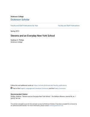 Stevens and an Everyday New York School