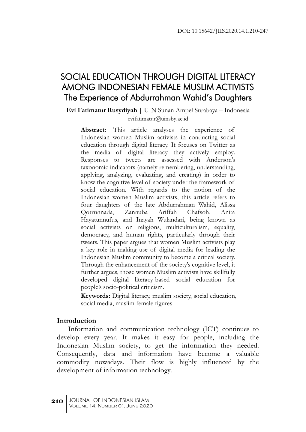 Social Education Through Digital Literacy Among