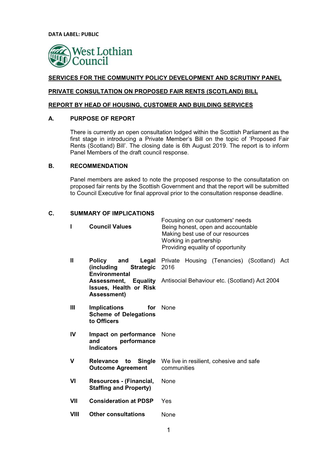 Data Label: Public Services for the Community Policy