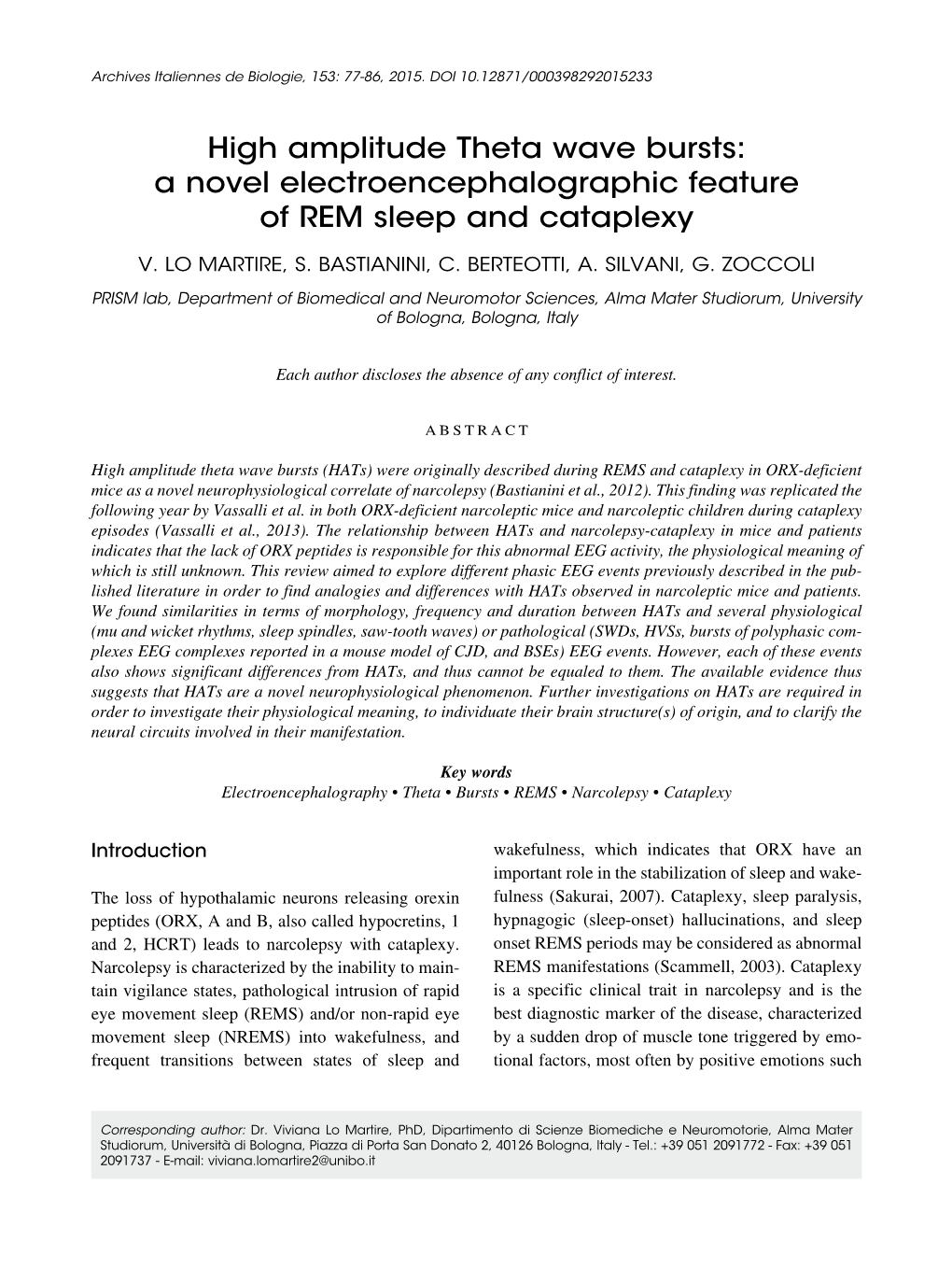 High Amplitude Theta Wave Bursts: a Novel Electroencephalographic Feature of REM Sleep and Cataplexy