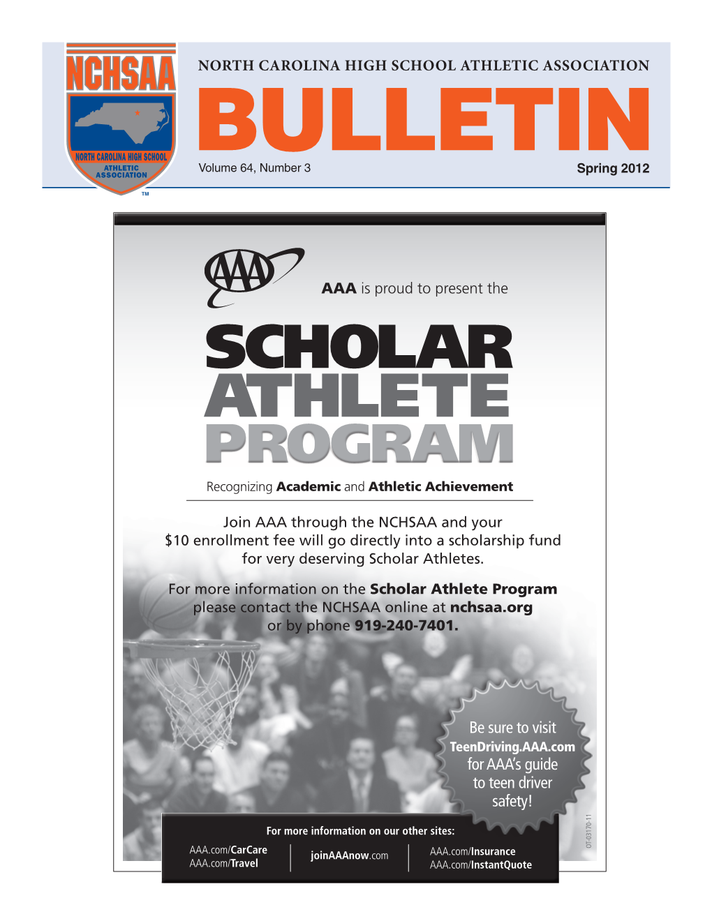 SCHOLAR ATHLETE PROGRAM Recognizing Academic and Athletic Achievement