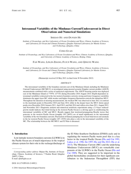 Interannual Variability of the Mindanao Current/Undercurrent in Direct Observations and Numerical Simulations