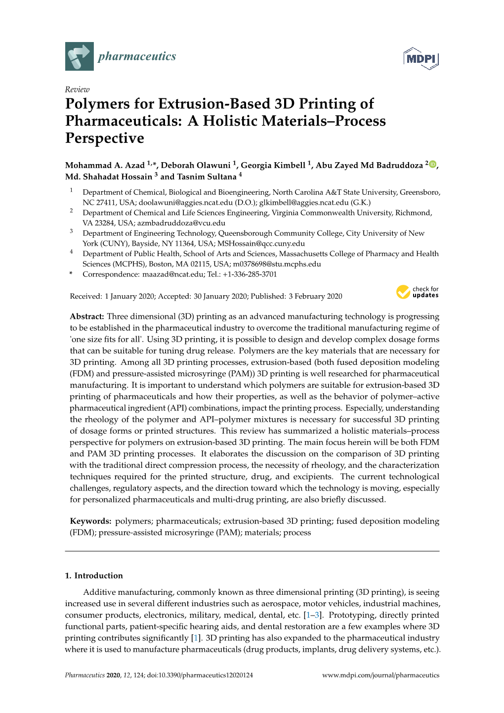 Polymers for Extrusion-Based 3D Printing of Pharmaceuticals: a Holistic Materials–Process Perspective