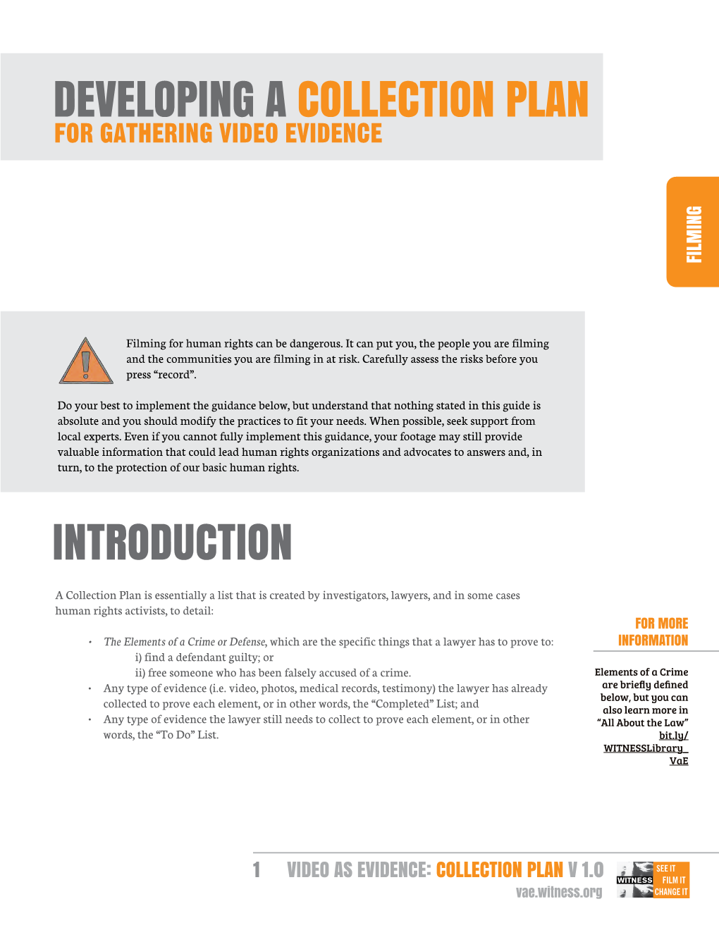 Introduction Developing a Collection Plan