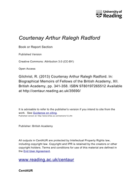 Courtenay Arthur Ralegh Radford
