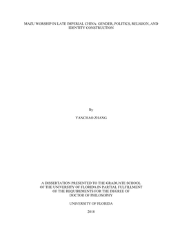 University of Florida Thesis Or Dissertation Formatting