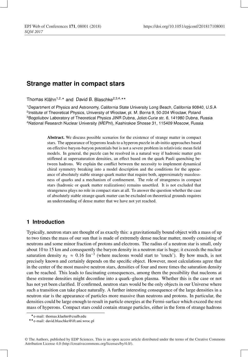 Strange Matter in Compact Stars