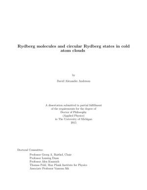 Rydberg Molecules and Circular Rydberg States in Cold Atom Clouds